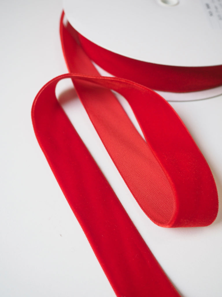 Le Claudel Red Velvet Ribbon 25mm