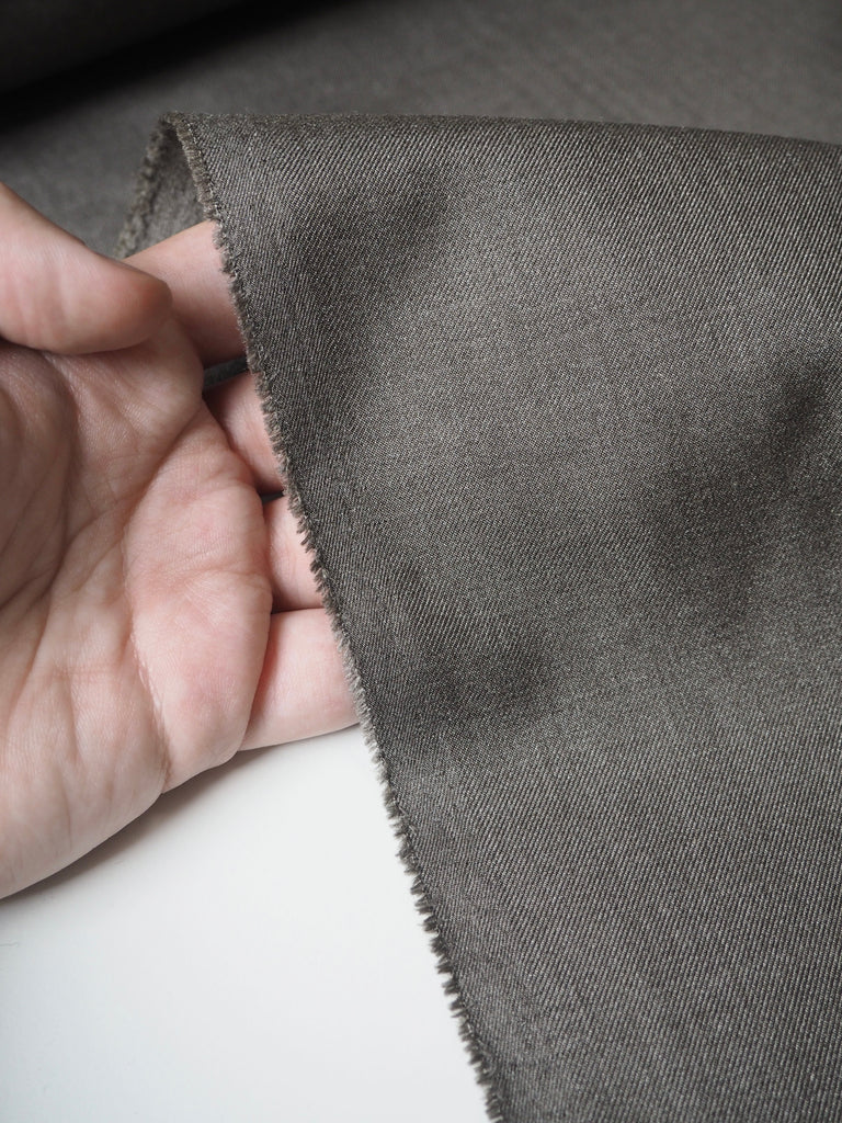 Mushroom Wool/Silk Flannel Twill