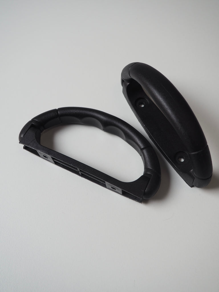 Black Round Plastic Bag Handles 11.5cm