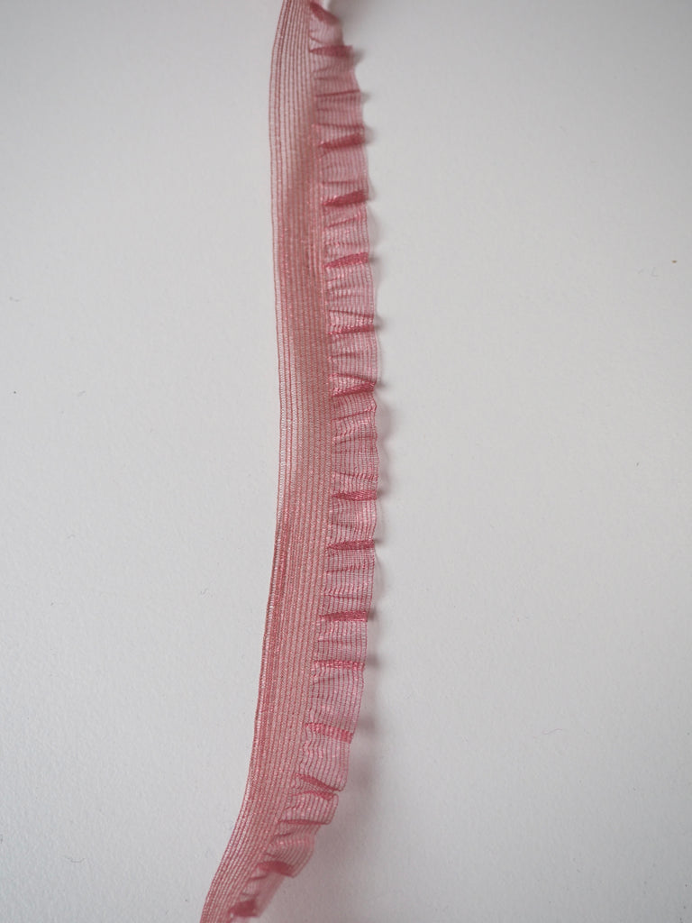 Shindo Pink Stretch Organdy Frill Trim 14mm