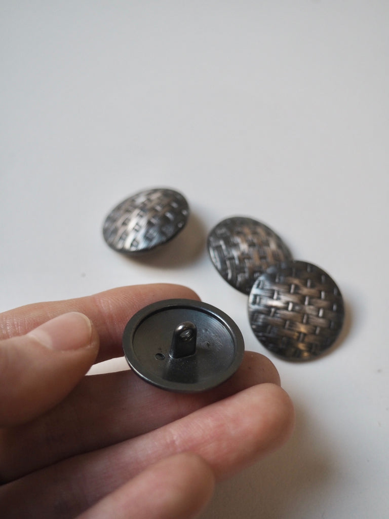 Woven Metal Domed Shank Buttons 25mm/40L