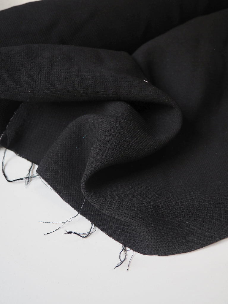 Black Heavy Double Wool Crepe