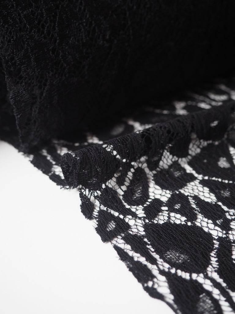 Black Animal Stretch Lace