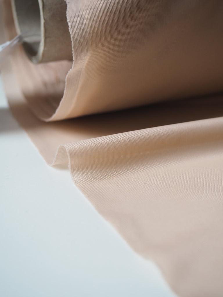 Beige Satin Light Interlock Jersey