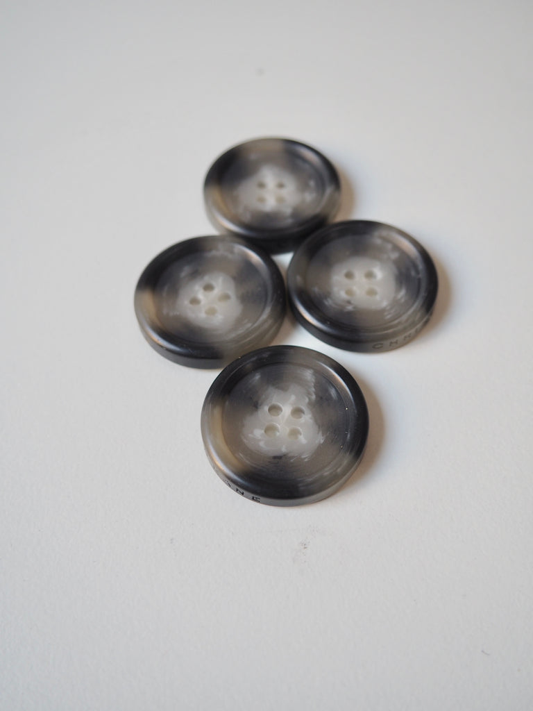 Branded Grey Horn Buttons 26mm