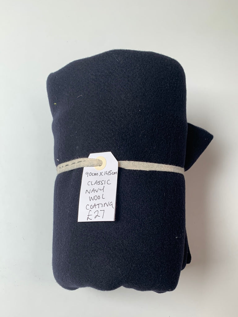 Classic Navy Wool Coating Remnant