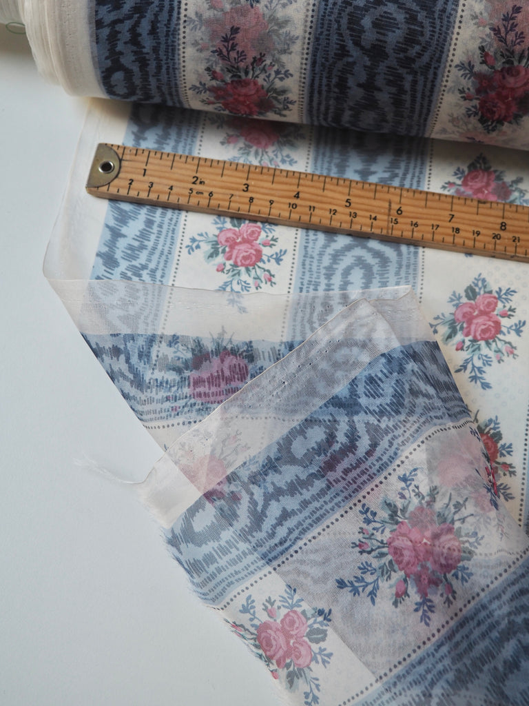 Floral + Moiré Stripe Silk Organza