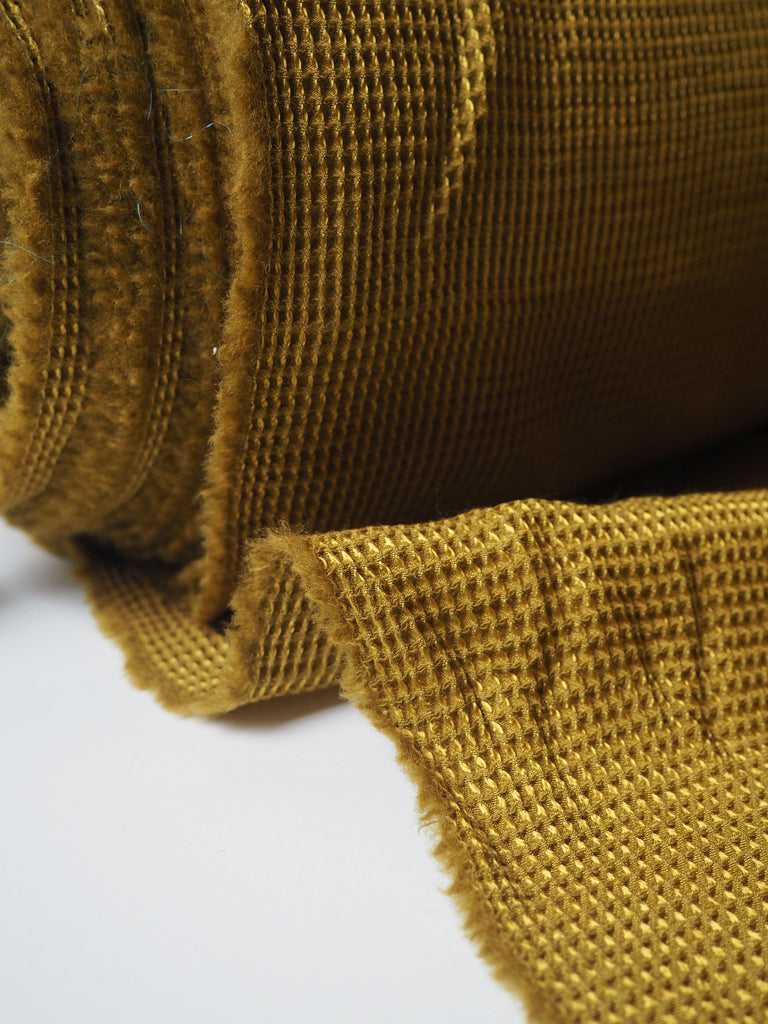 Chartreuse Wool/Silk Honeycomb Jacquard