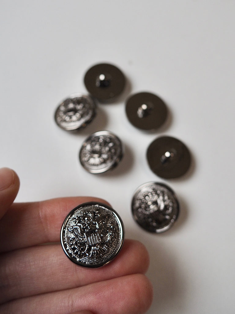 Gunmetal Military Plastic Shank Buttons 21mm/34L