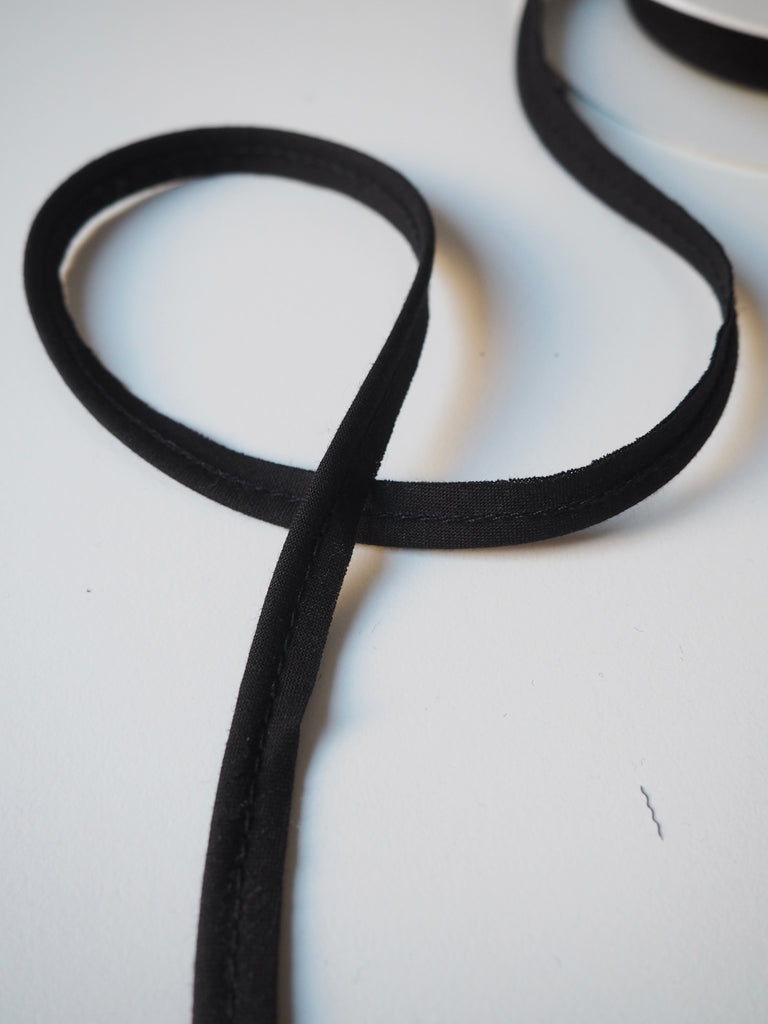 Black Cotton Piping 10mm