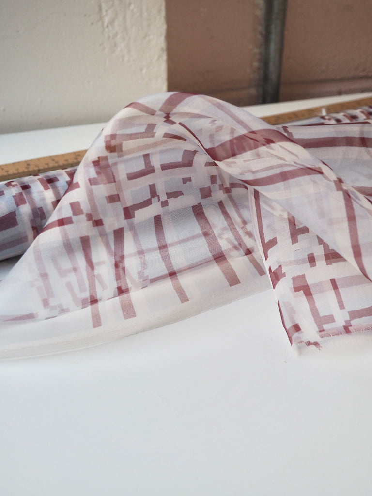 Painted Grid Silk Organza