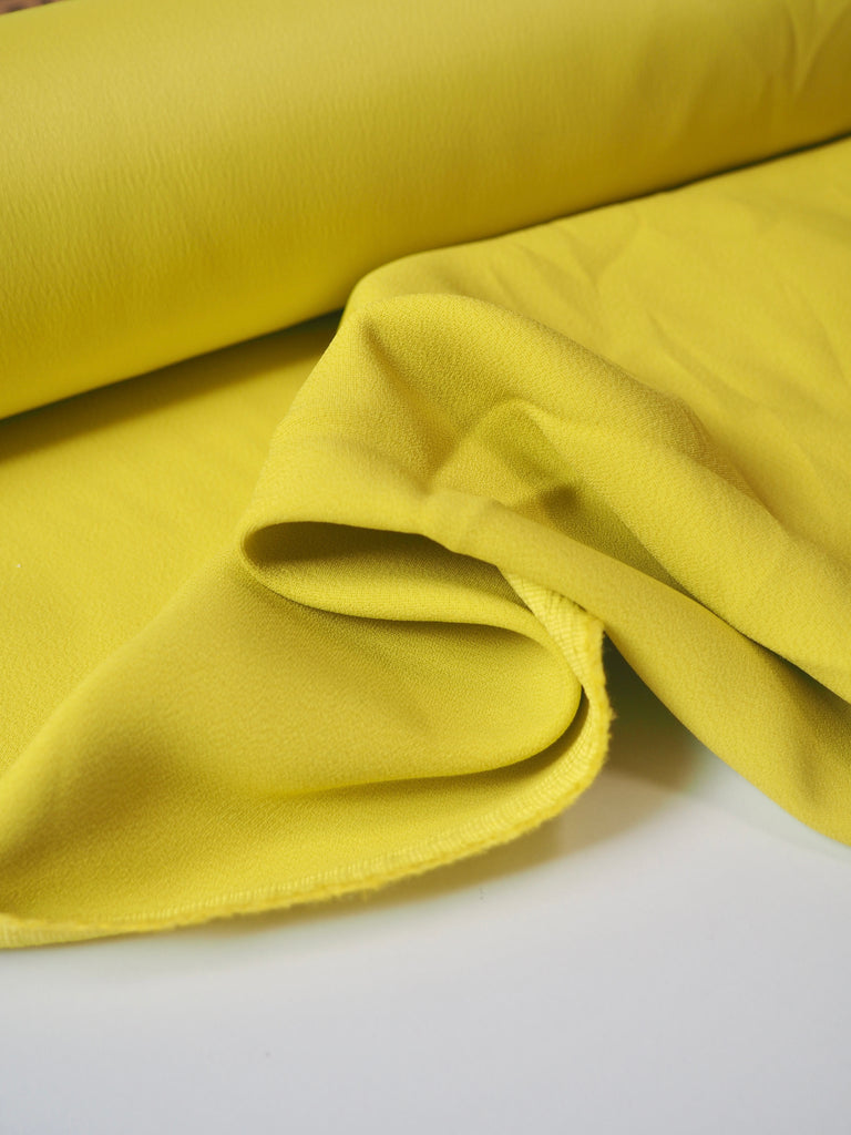 Canary Yellow Stretch Viscose/Acetate Crepe-Backed Satin
