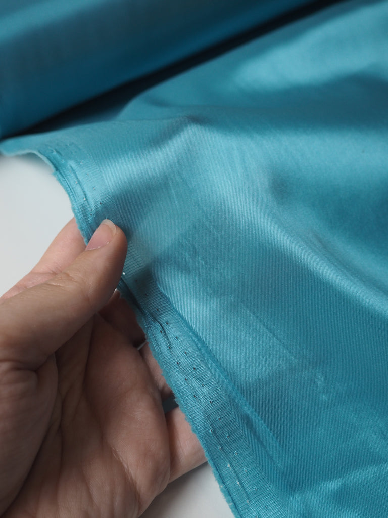 Cerulean Stretch Acetate Satin Twill Lining