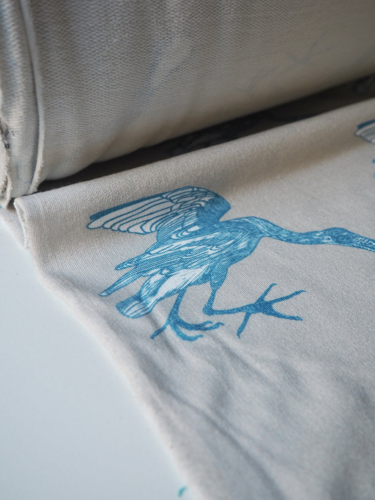 Blue Spoonbill Organic Cotton Loopback Jersey