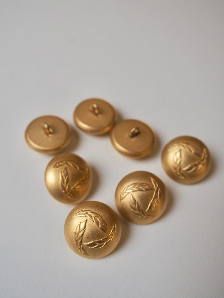 Gold Wheat Metal Domed Shank Buttons 20mm/32L