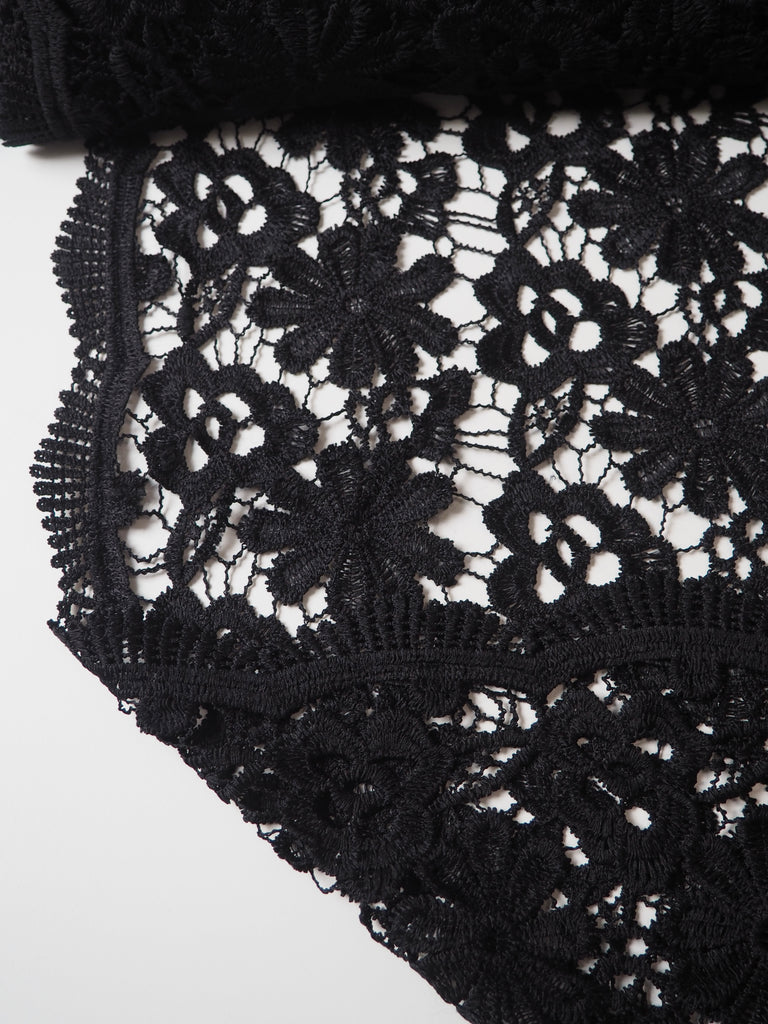 Black Scallop Guipure Lace