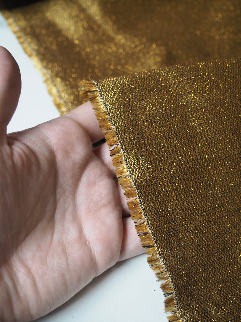 Yellow Gold Metallic Cotton Jacquard