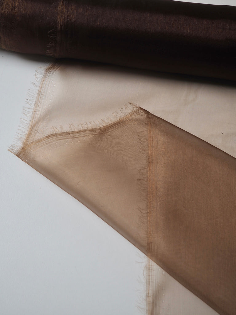 Brown Shiny Organza