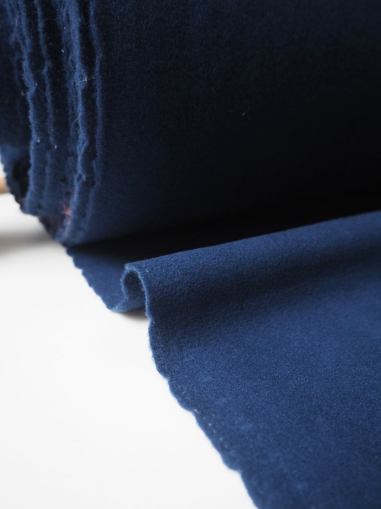 Deep Blue Fleeced Wool Coating