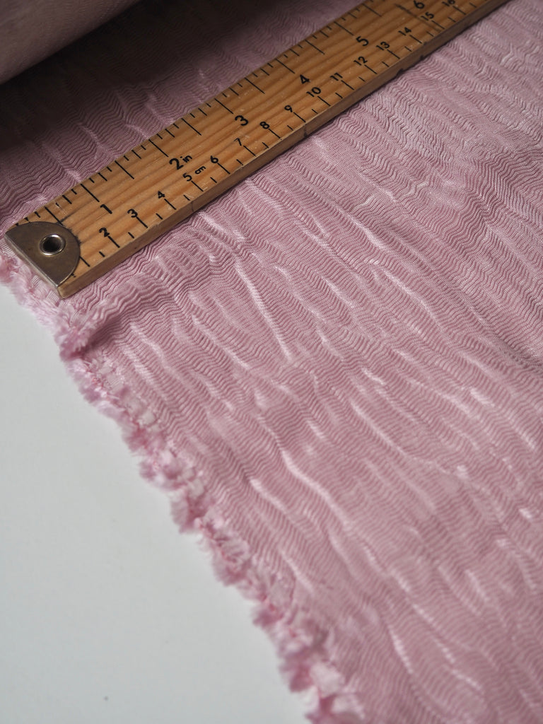 Light Pink Plissé Cupro Cloqué
