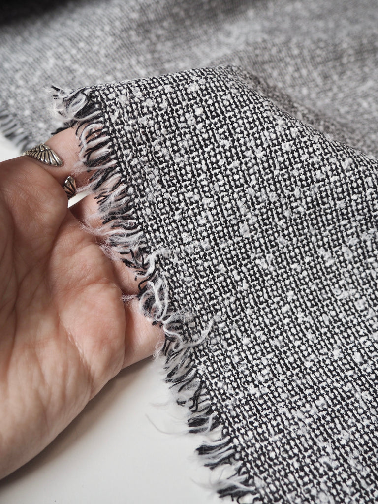 Black + White Cotton Blend Bouclé