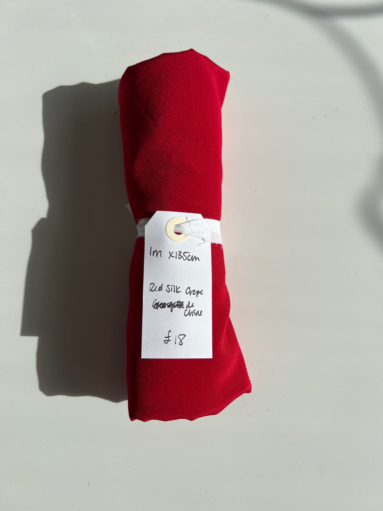 Red Silk Crepe de Chine Remnant
