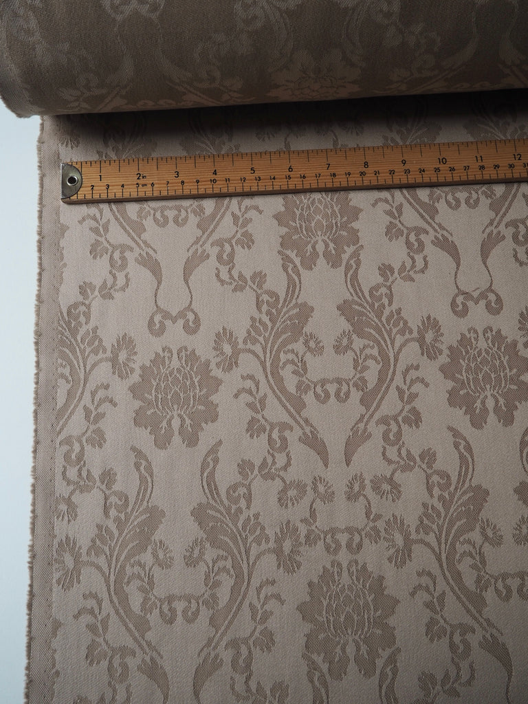 Tan Damask Wool + Cotton Jacquard