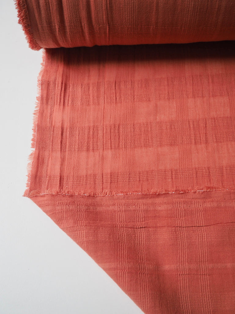 Terracotta Check Cotton Voile