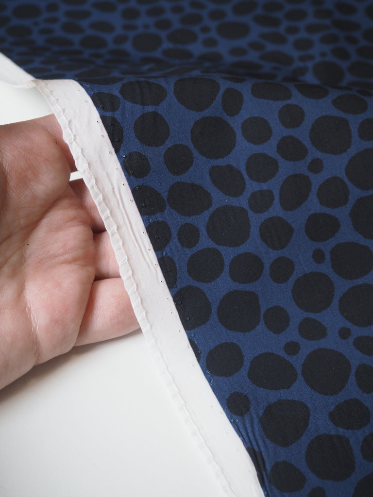 Blue + Black Spot Light Cotton Poplin