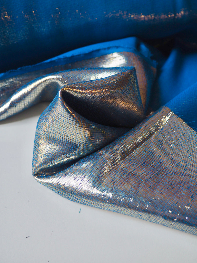 Cobalt Silk Lamé
