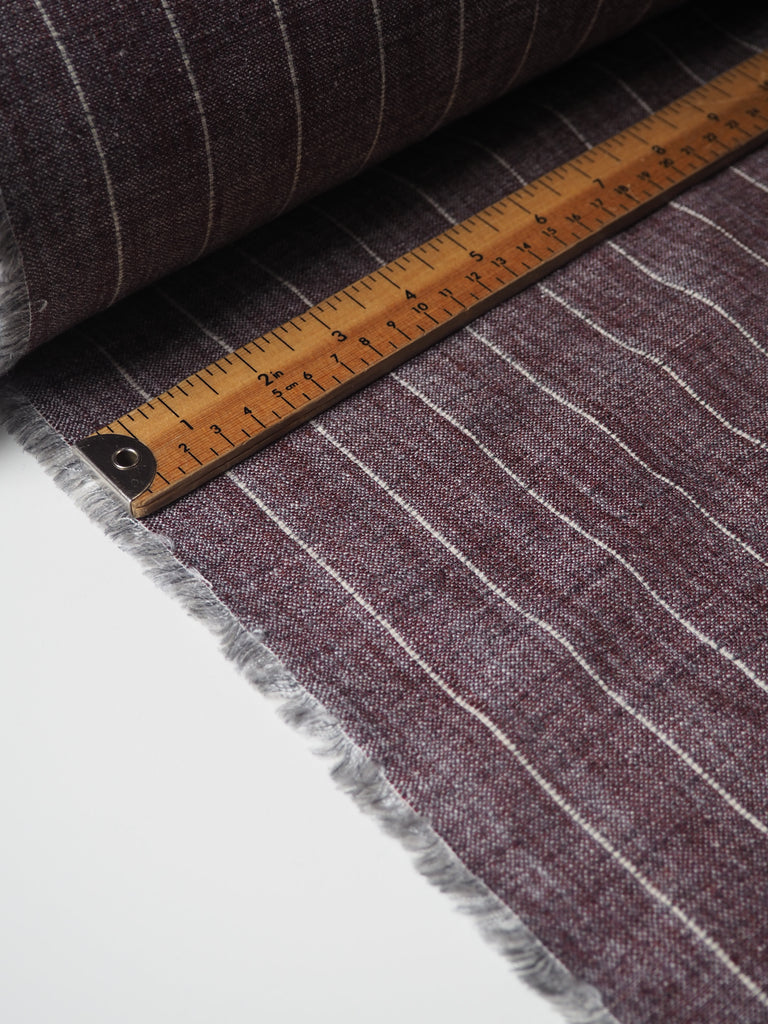 Maroon Stripe Silk/Linen