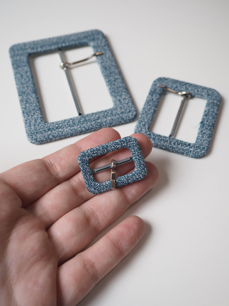 Blue Fabric Covered Buckles