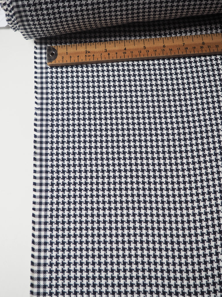 Midnight Houndstooth Cotton Jacquard