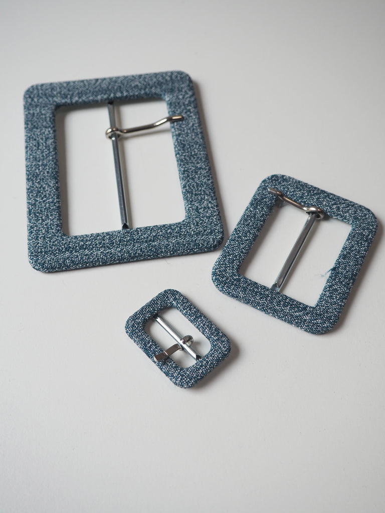 Blue Fabric Covered Buckles