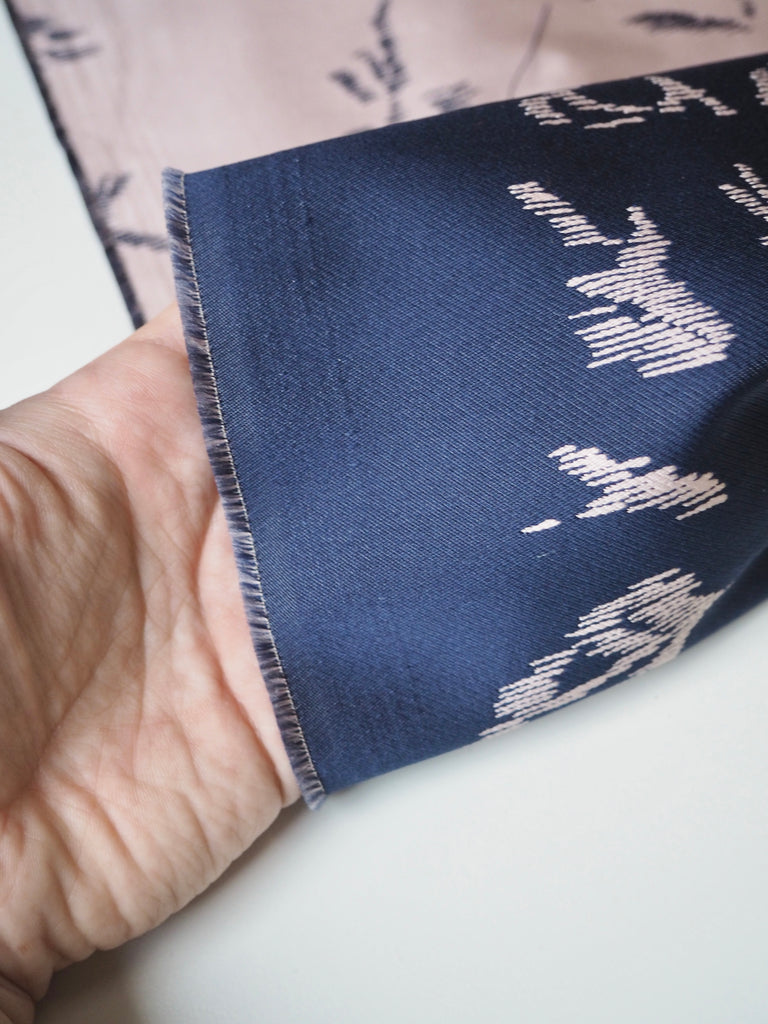 Navy + Blush Floral Jacquard