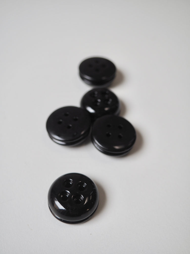 Black Shiny Domed Buttons 21mm/34L
