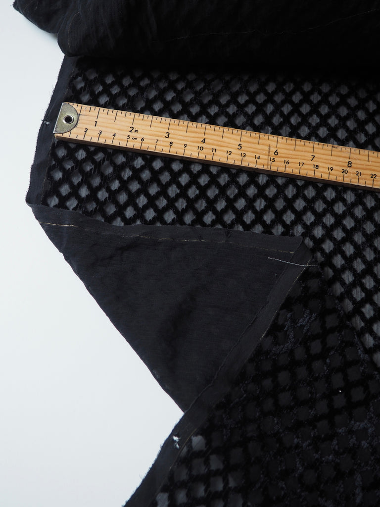 Black Lattice Velvet Chiffon