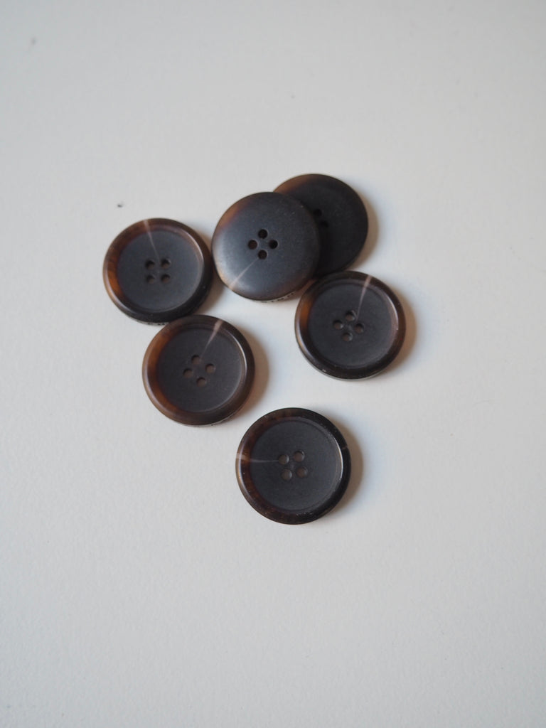 Branded Brown Faux Horn Buttons 20mm