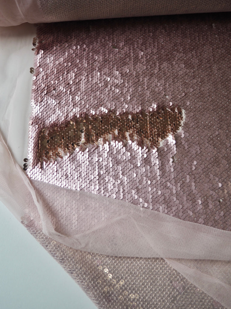 Pink + Rose Gold Mermaid Sequin Tulle