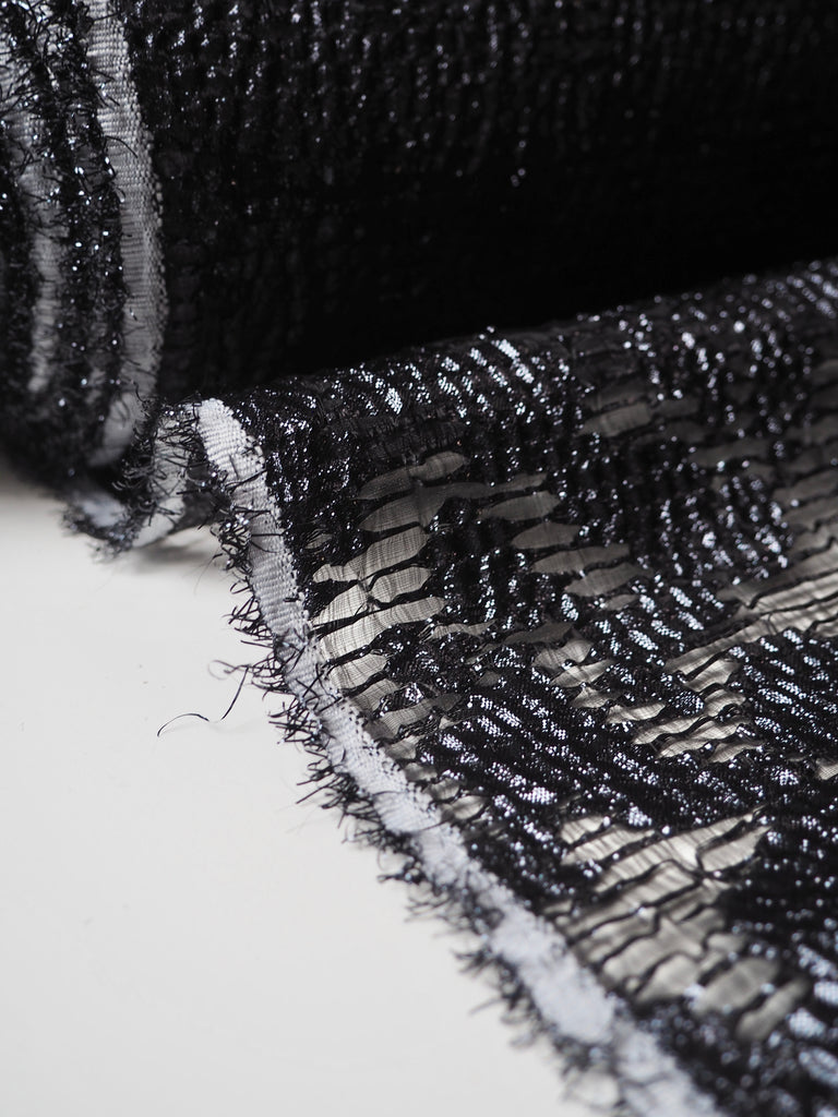 Midnight Metallic Organza Jacquard