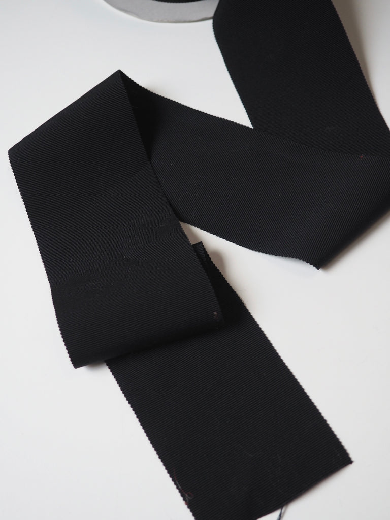 Le Claudel Black Grosgrain Ribbon 75mm