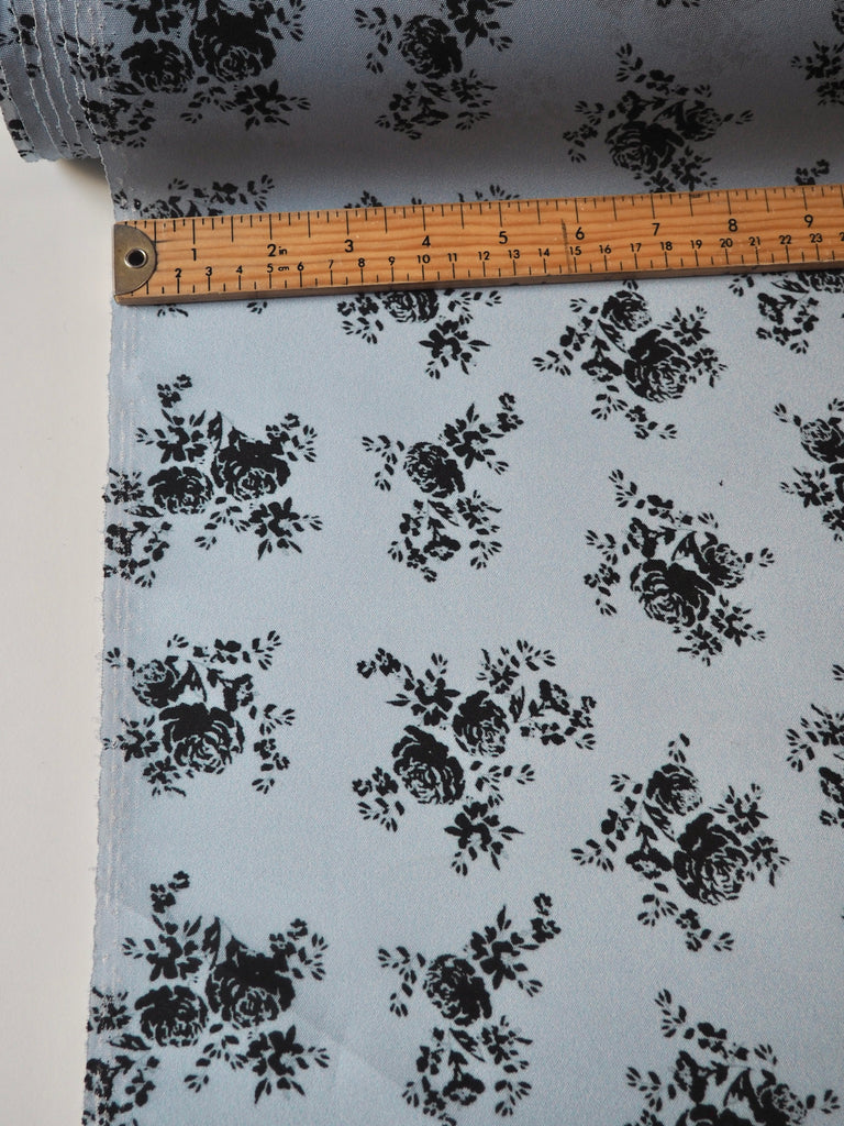 Blue Floral Heavy Silk Organza