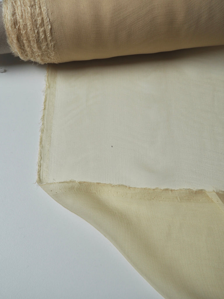 Pale Yellow Silk Chiffon