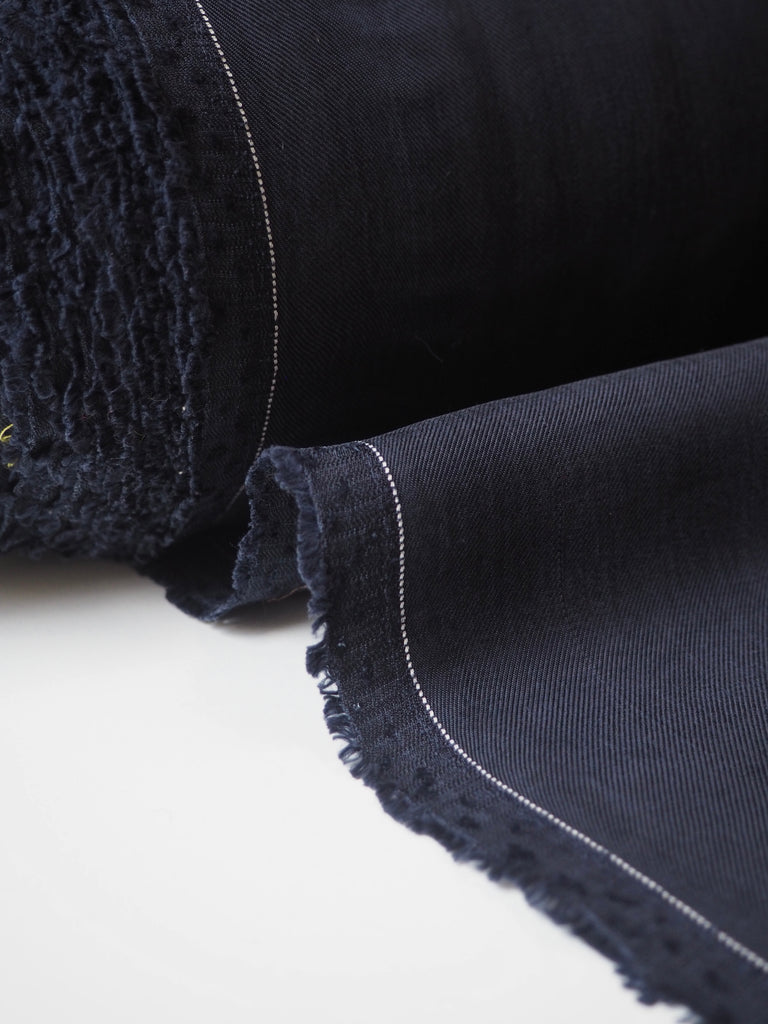 Navy Cupro Twill