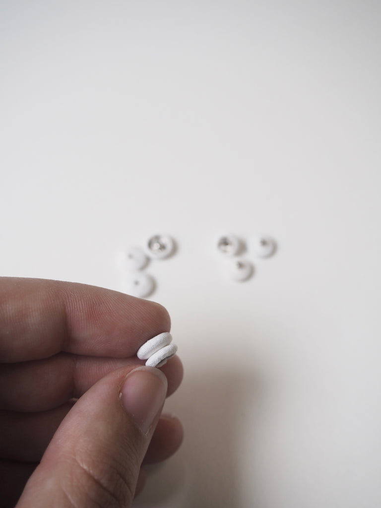 White Fabric Covered Press Studs 10mm