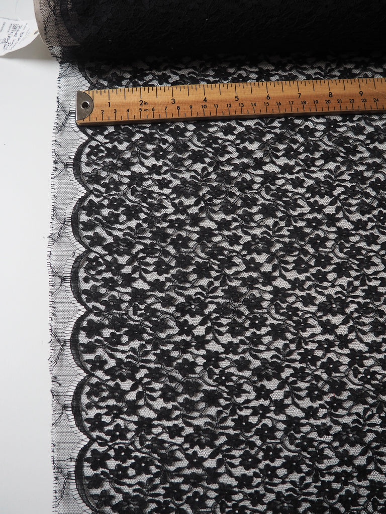 Black Ditsy Floral Lace