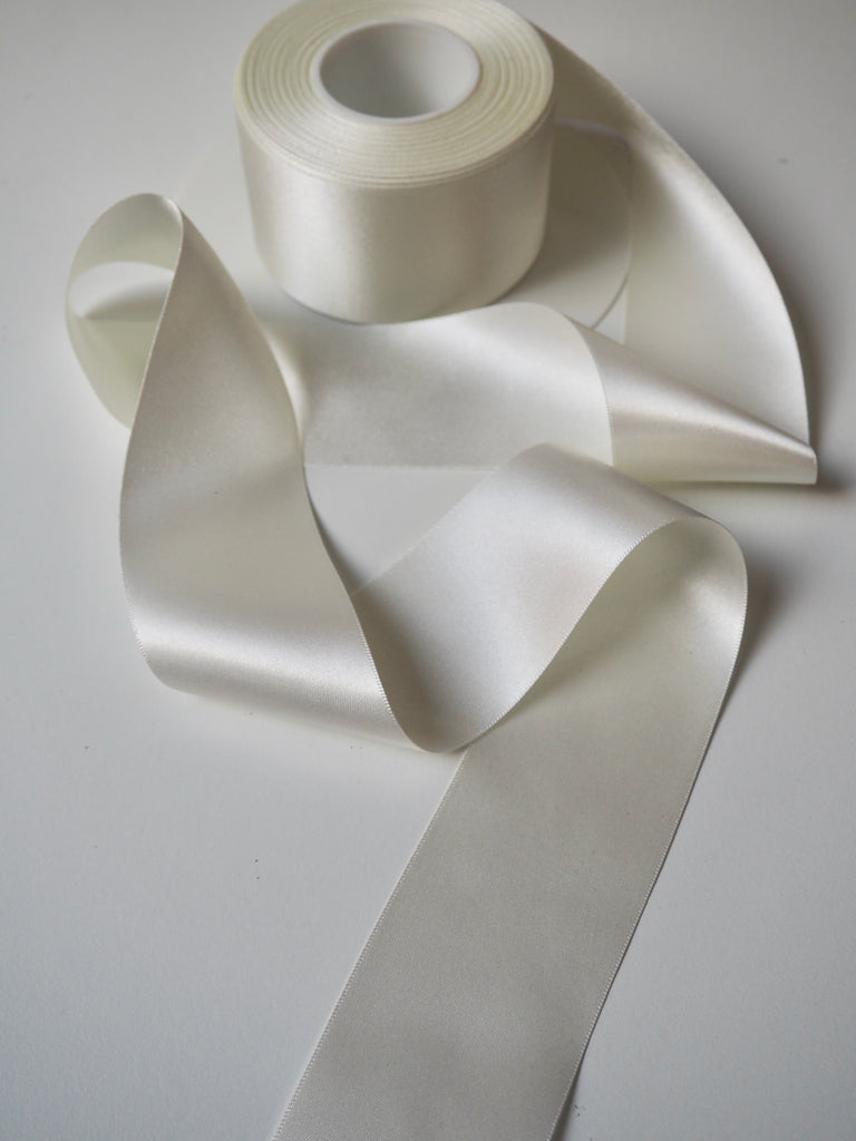 Ivory Double-Faced Satin Ribbon 50mm