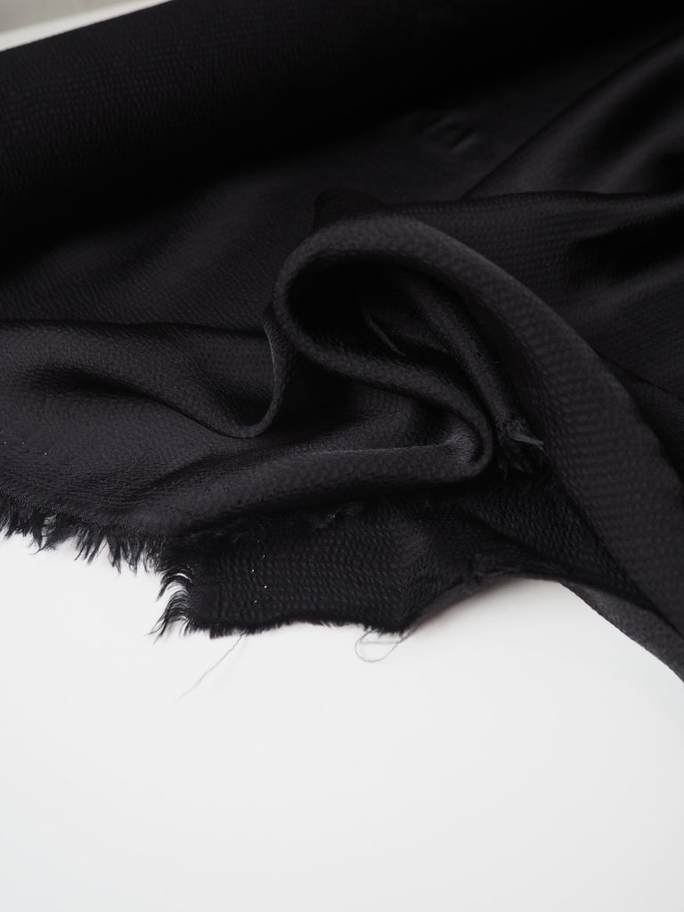 Black Hammered Viscose Satin