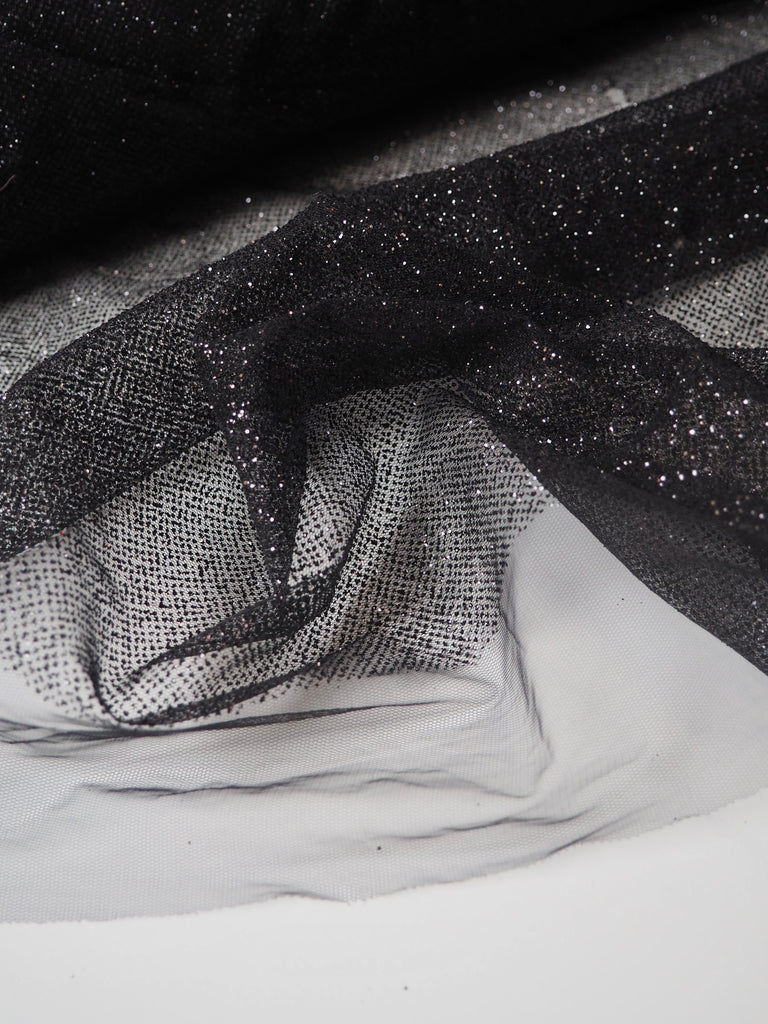 Black Stardust Glitter Tulle