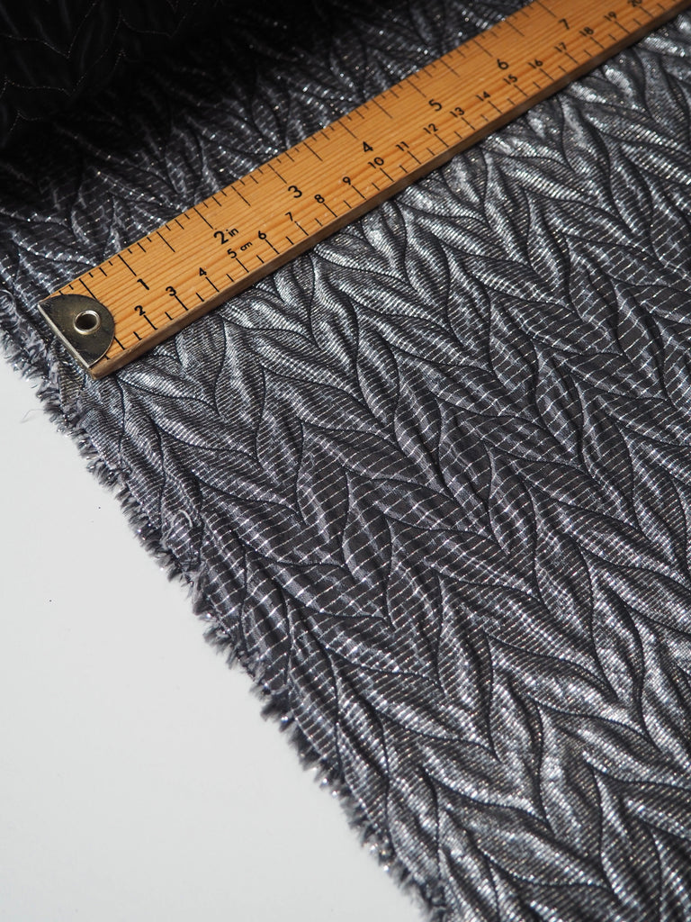 Gunmetal Stripe Chevron Cloqué
